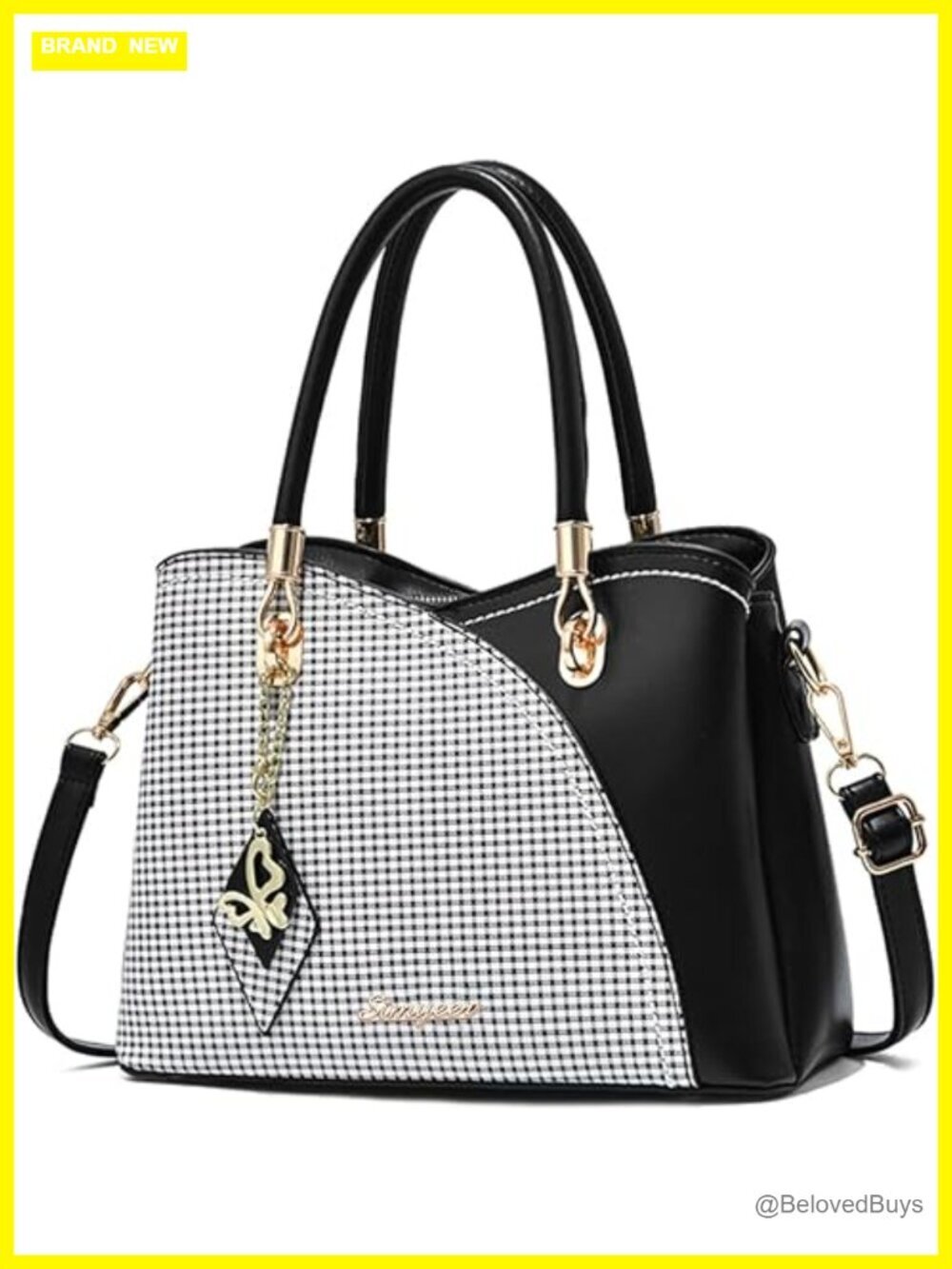 Top Handle Satchel Shoulder Tote Bag for Women - Faux Leather